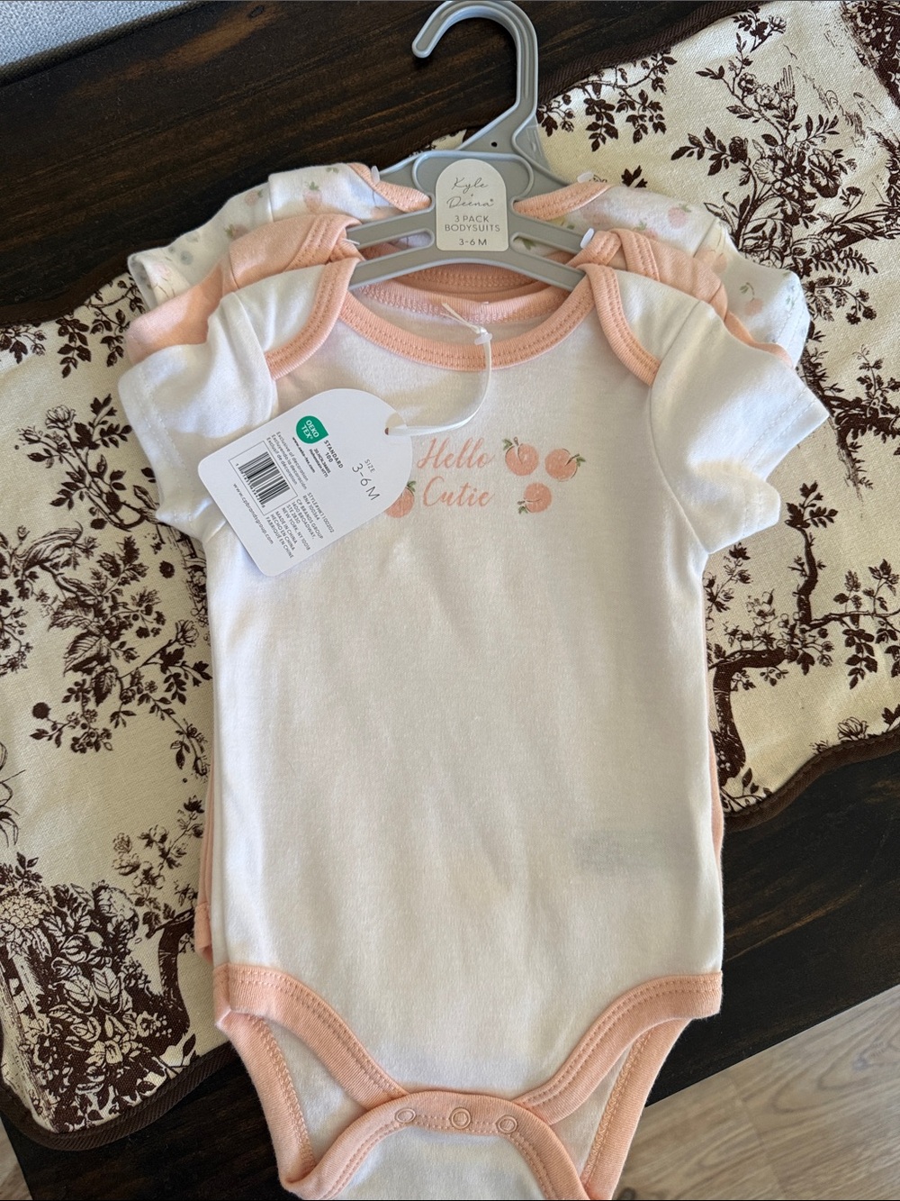 Unbranded Infant Pink & White 'Hello Cutie' Cotton Bodysuit - 3 Pack